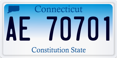 CT license plate AE70701