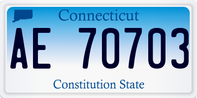 CT license plate AE70703