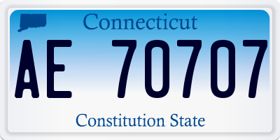 CT license plate AE70707