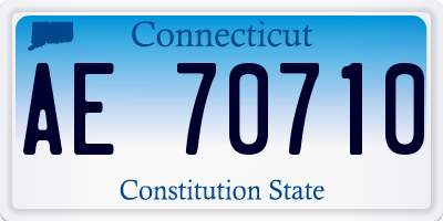 CT license plate AE70710