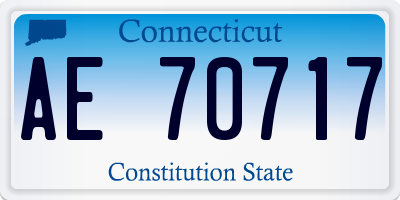 CT license plate AE70717