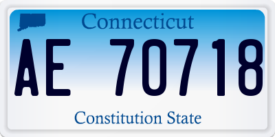 CT license plate AE70718
