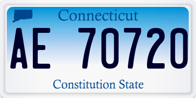 CT license plate AE70720