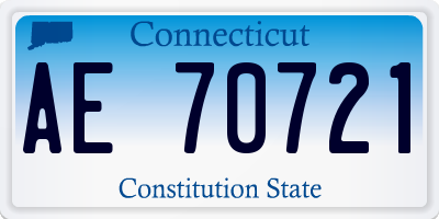 CT license plate AE70721