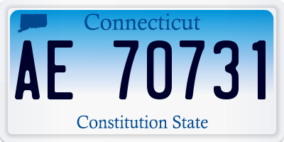 CT license plate AE70731