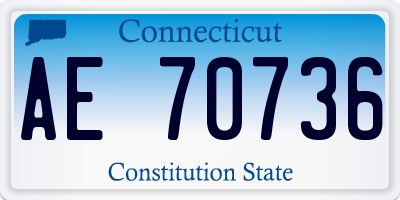 CT license plate AE70736
