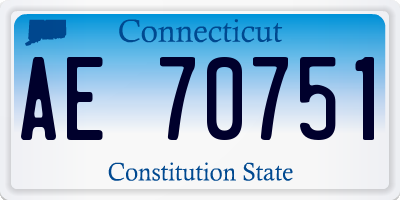 CT license plate AE70751