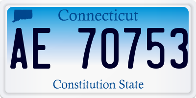 CT license plate AE70753