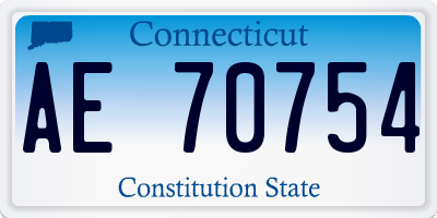 CT license plate AE70754