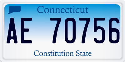 CT license plate AE70756