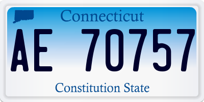 CT license plate AE70757