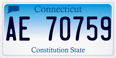CT license plate AE70759