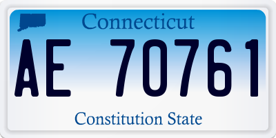CT license plate AE70761