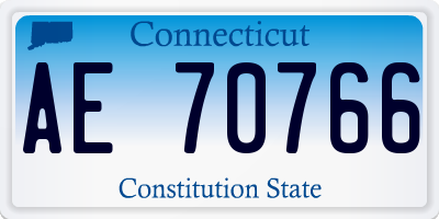 CT license plate AE70766