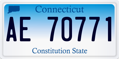 CT license plate AE70771