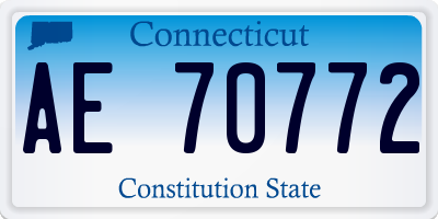 CT license plate AE70772
