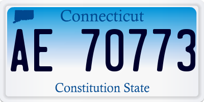 CT license plate AE70773