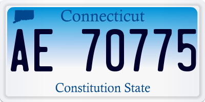 CT license plate AE70775