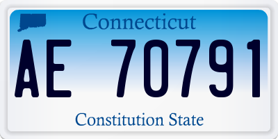 CT license plate AE70791