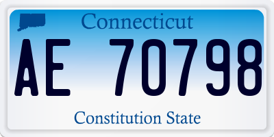 CT license plate AE70798
