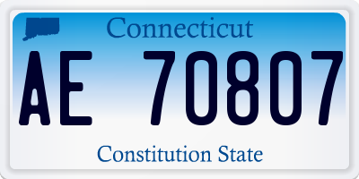 CT license plate AE70807