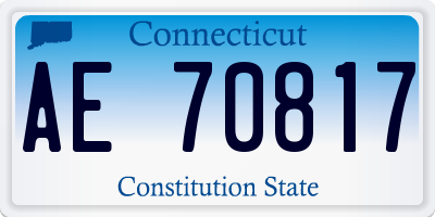 CT license plate AE70817