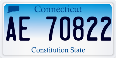 CT license plate AE70822