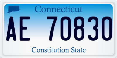 CT license plate AE70830