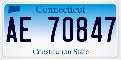 CT license plate AE70847