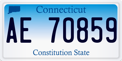 CT license plate AE70859
