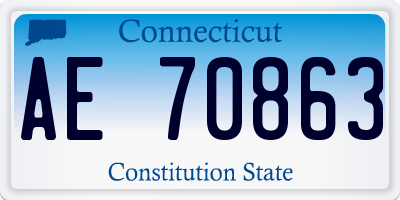 CT license plate AE70863