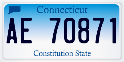 CT license plate AE70871