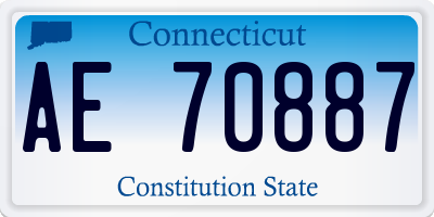 CT license plate AE70887