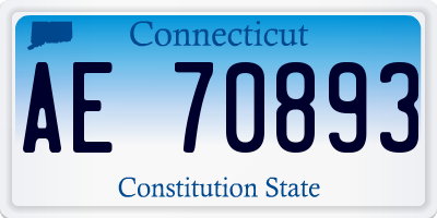 CT license plate AE70893