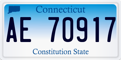 CT license plate AE70917