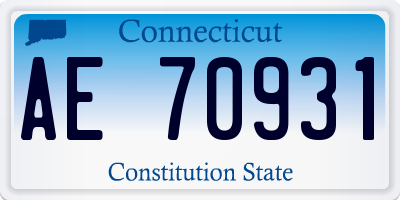 CT license plate AE70931