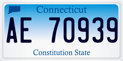 CT license plate AE70939
