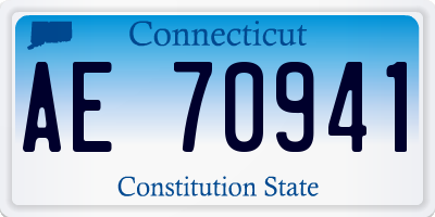 CT license plate AE70941