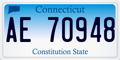 CT license plate AE70948