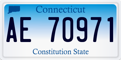 CT license plate AE70971