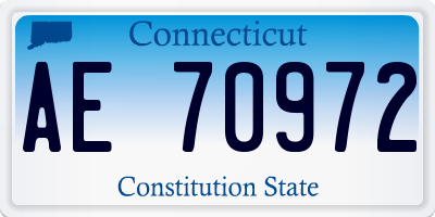 CT license plate AE70972