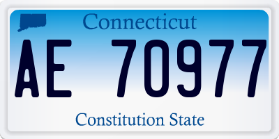 CT license plate AE70977