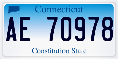 CT license plate AE70978