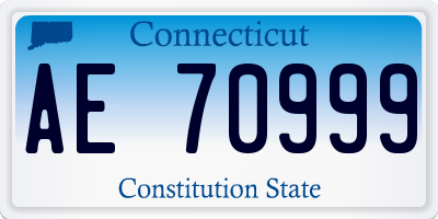 CT license plate AE70999