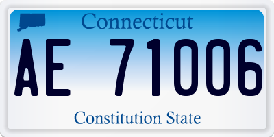 CT license plate AE71006