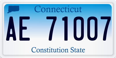 CT license plate AE71007