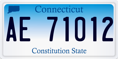 CT license plate AE71012