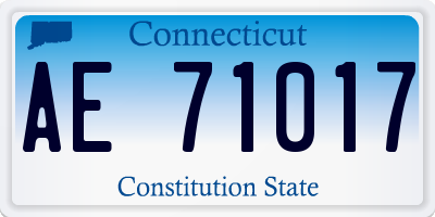 CT license plate AE71017