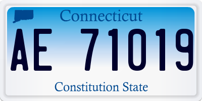 CT license plate AE71019