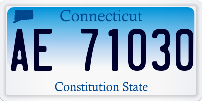 CT license plate AE71030